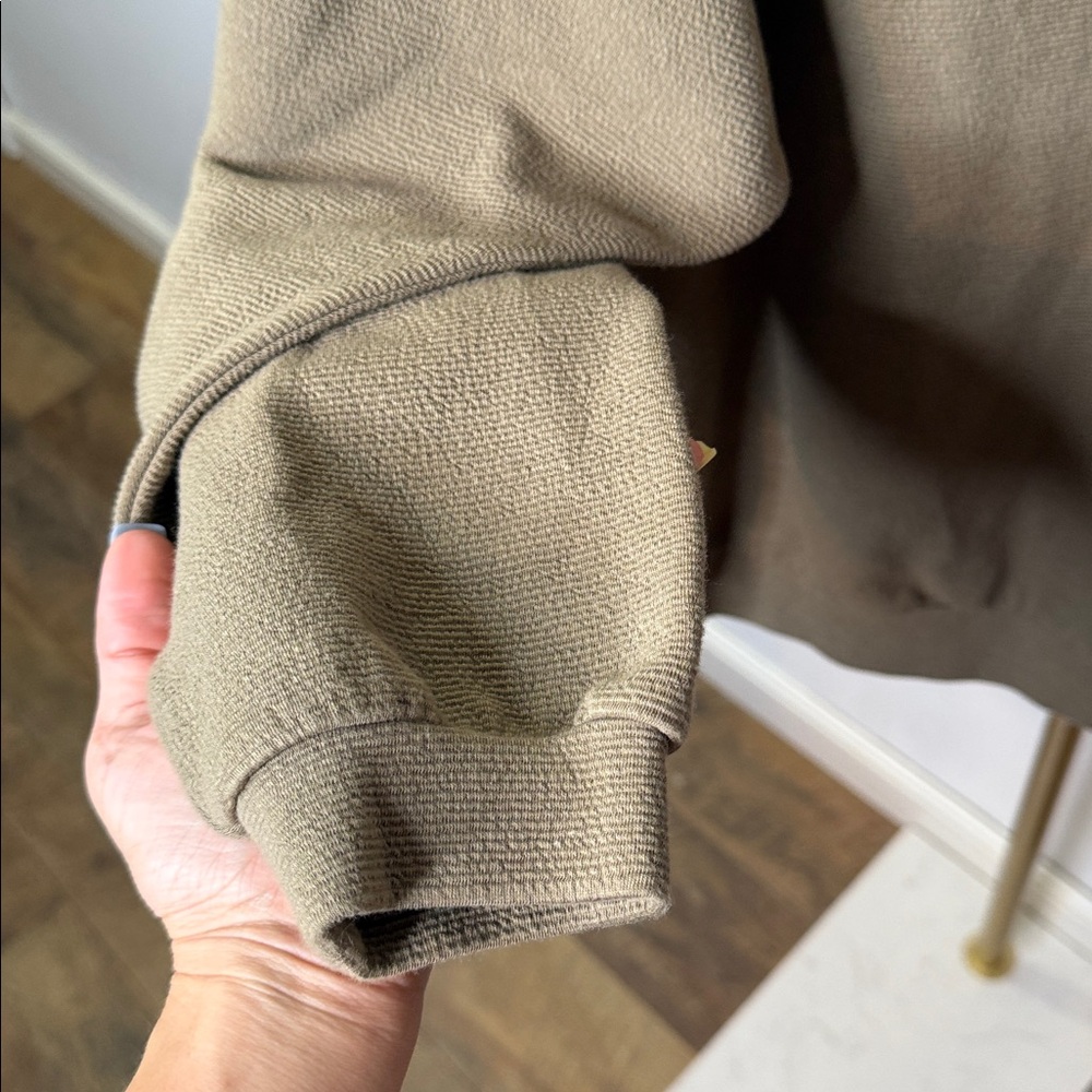 NWT Madewell Button-Back Mockneck Top In Distant Surplus small tan - Picture 6 of 7